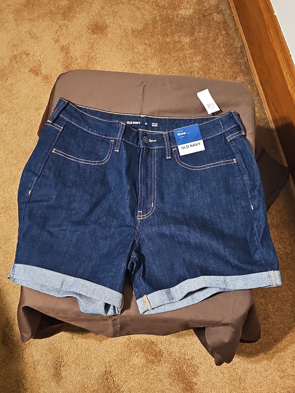 Old Navy Navy Blue Cuffed Women's Denim Shorts